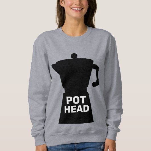 SWEATSHIRT CAFÉ AMUSANT EN TÊTE POT (Devant)