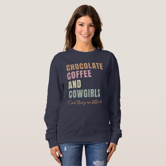 Sweatshirt Café au chocolat et poules (Devant entier)