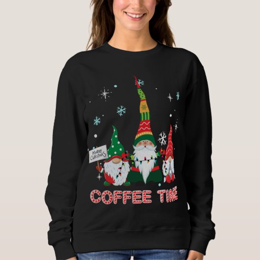 Sweatshirt Café Avec Trois Gnomes Joyeux Noël Cos (Devant)
