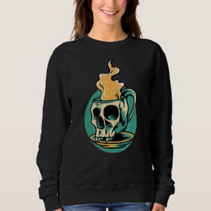 Sweatshirt Café chaud Squelette Boire Café