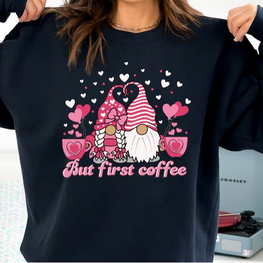 Sweatshirt Café Cute Valentines Day Shirt, Saint Valentin