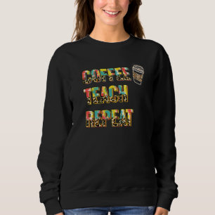 Sweatshirt Café Enseigner Répéter Prof Tie Dye Léopard P