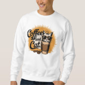 Sweatshirt café et chat (Devant)