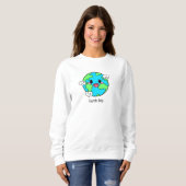Sweatshirt Café Jour des terres vert mignon (Devant entier)