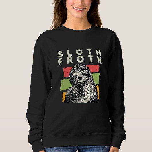 Sweatshirt Café Lazy de Sloth Froth Caféine inactive 4 (Devant)