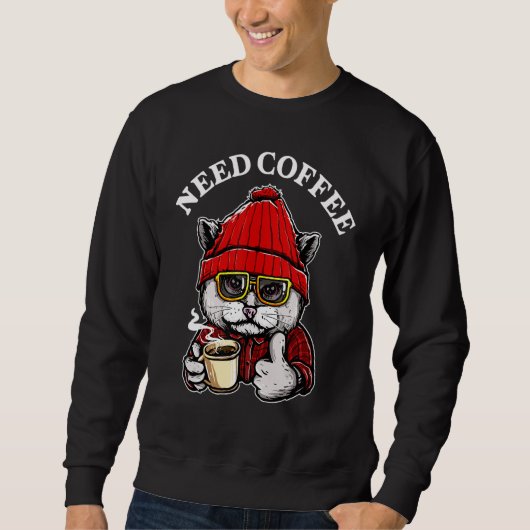Sweatshirt Café Nécessité Du Chat (Devant)