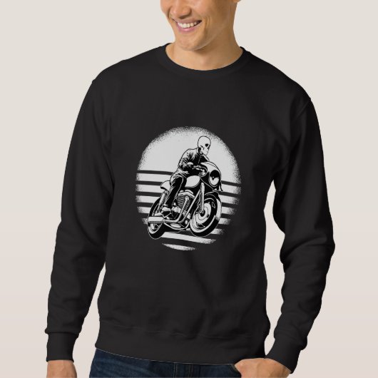 Sweatshirt Cafe Racer Rider Skeleton Cafe racer banc moto (Devant)