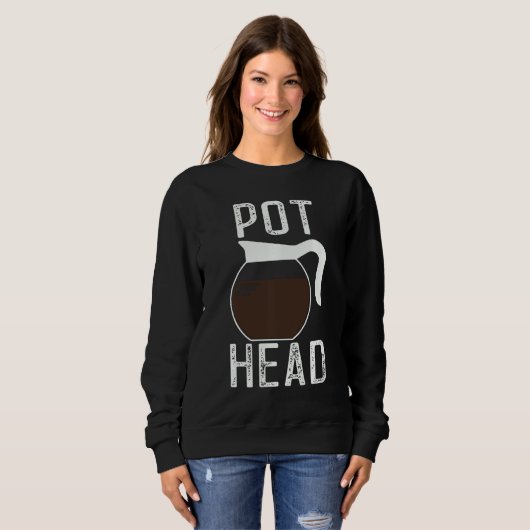 Sweatshirt Café vintage Pot Head (Devant entier)