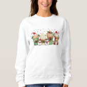 Sweatshirt Cafés de Noël Vacances Boissons Festives (Devant)