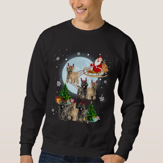 Sweatshirt Cairn Terrier Reindeer Christmas Cairn Terrier (Devant)