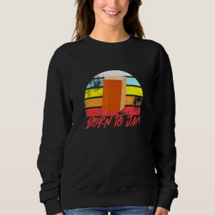 Sweatshirt Cajon Né À Jam Vintage Retro Drummer