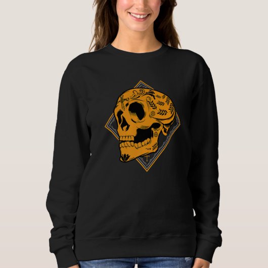 Sweatshirt Calavera d'Halloween effrayante (Devant)