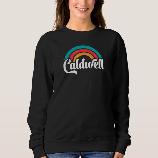 Sweatshirt CALDWELL ID Rétro Script Avec Arc-en-ciel 6 (Devant)