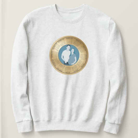 Sweatshirt Calendrier de grossesse 2026 Nous attendons un béb (Design devant)
