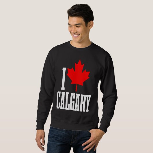Sweatshirt Calgary Alberta Canada Maple Leaf Canadian Flag Pr (Devant entier)