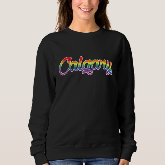 Sweatshirt Calgary Alberta Canada Pride Gay Parade Rainbow Fl (Devant)