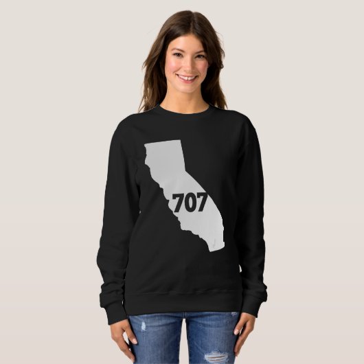 Sweatshirt California 707 Area Code (Devant entier)