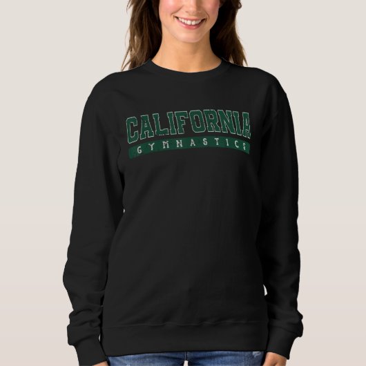 Sweatshirt California Gymnastics Varsity Green Vintage Text (Devant)