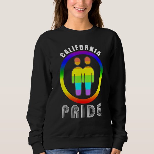 Sweatshirt California Prith Moth Lgbtqia Gay pride Two Gay D (Devant)