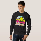 Sweatshirt California Retro Mountain Sunset Outdoor Vanlife E (Devant entier)