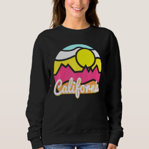 Sweatshirt California Retro Mountain Sunset Outdoor Vanlife E