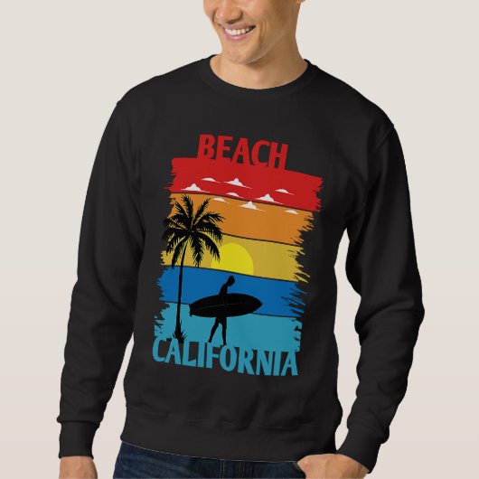 Sweatshirt California Summer Beach Vintage Sunset  2 (Devant)