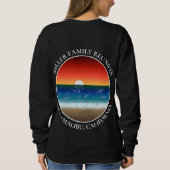 Sweatshirt California Sunset Beach Sand Heart Famille Réunion (Dos)