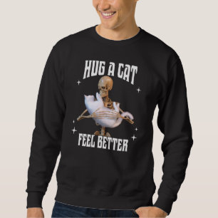 Sweatshirt Câlins de chat pour se sentir mieux - Squelette de