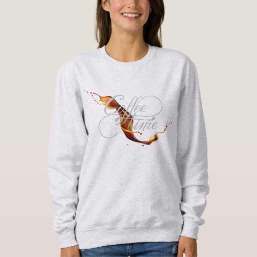 Sweatshirt Calligraphie de l'heure du café avec jet d'éclabou (Devant)