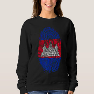 Sweatshirt Cambodge Drapeau Empreinte C'Est Dans Mon Adn Camb