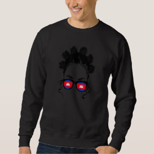 Sweatshirt Cambodge Khmer Sunglass Flag Day Fière B