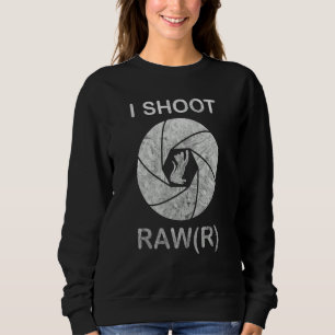 Sweatshirt Caméra Chat Femme Vintage Je Tire Raw Rawr Cute S