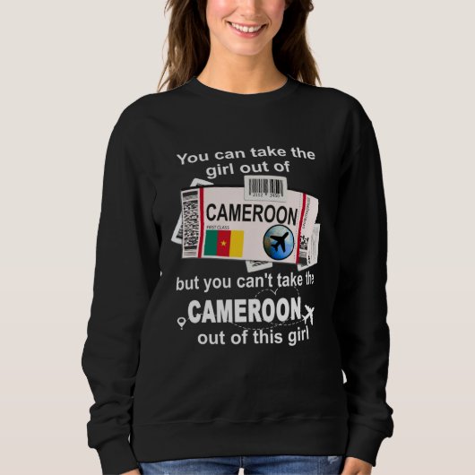 Sweatshirt Cameroon Boarding Pass  Cameroon Girl  Cameroon (Devant)