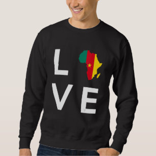 Sweatshirt Cameroun Drapeau Aimer Afrique Continent Silhouett