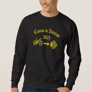 Sweatshirt Camino De Santiago 2023 Bicycle Arrow Jaune Scall