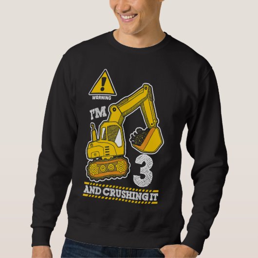 Sweatshirt Camion de construction 3e anniversaire 3 ans Digge (Devant)