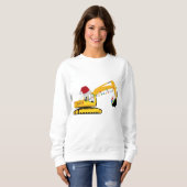 Sweatshirt Camion de construction de l'excavatrice de Noël (Devant entier)