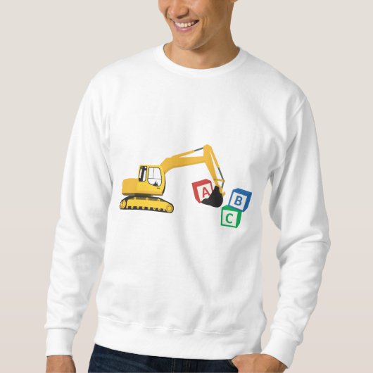 Sweatshirt Camion de construction d'excavateur ABC (Devant)