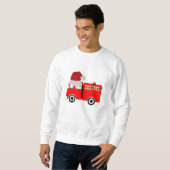 Sweatshirt Camion de feu rouge de Noël (Devant entier)