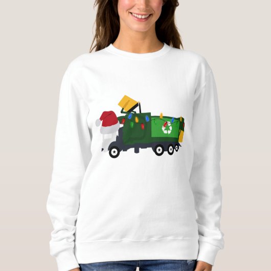 Sweatshirt Camion de recyclage de Noël (Devant)