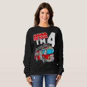 Sweatshirt Camion d'incendie 4 ans pompier 4 ans 4e anniversa (Devant entier)