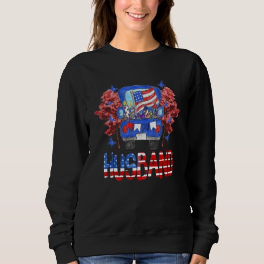 Sweatshirt Camion Mari Drapeau Américain Feu d'artifice Patri (Devant)