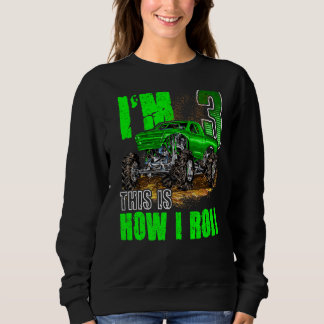 Sweatshirt Camion Monster 3e Anniversaire Pour Garçons Et Fil