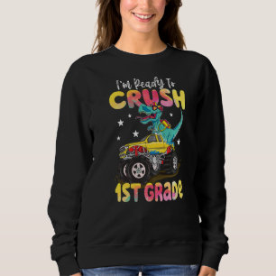 Sweatshirt Camion Monstre Dinosaure De 1Ème Année De Reprise 