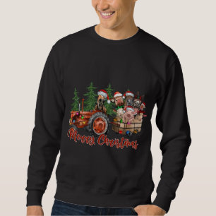 Sweatshirt Camion Rouge Camion Camion Animaux de ferme Vache 