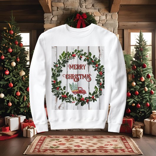 Sweatshirt Camion rouge de Noël