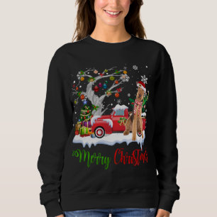 Sweatshirt Camion Rouge Joyeux Arbre de Noël Airedale Terrier