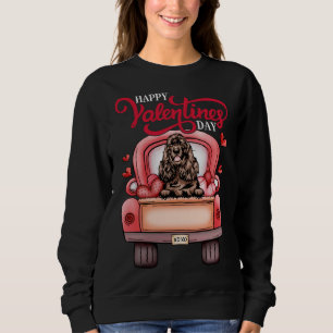 Sweatshirt Camion Rouge Joyeux Valentines Jour Cocker Spaniel