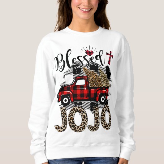 Sweatshirt Camion rouge Leopard béni Jojo meilleur cadeau pou (Devant)
