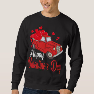 Sweatshirt Camion rouge Vintage rétro transportant des coeurs